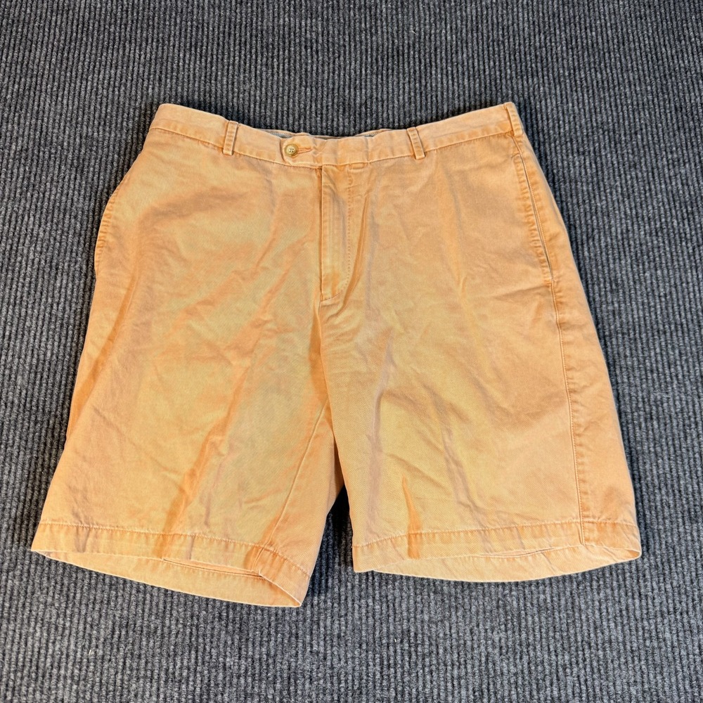 Peter Millar Chino Shorts Mens‎ Size 35 Orange Pima Cotton Golf 9" 9 Inch Inseam